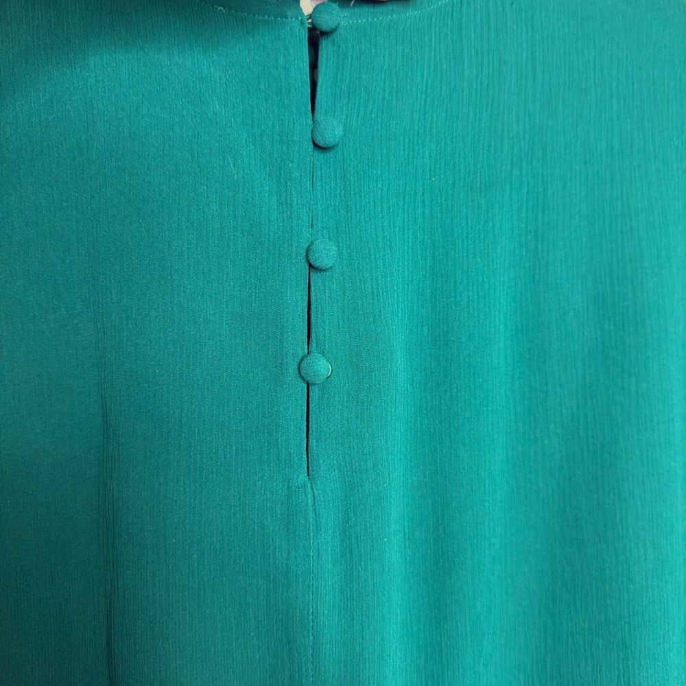 Sezane 100% silk green dress size 38/M - Picture 8 of 10